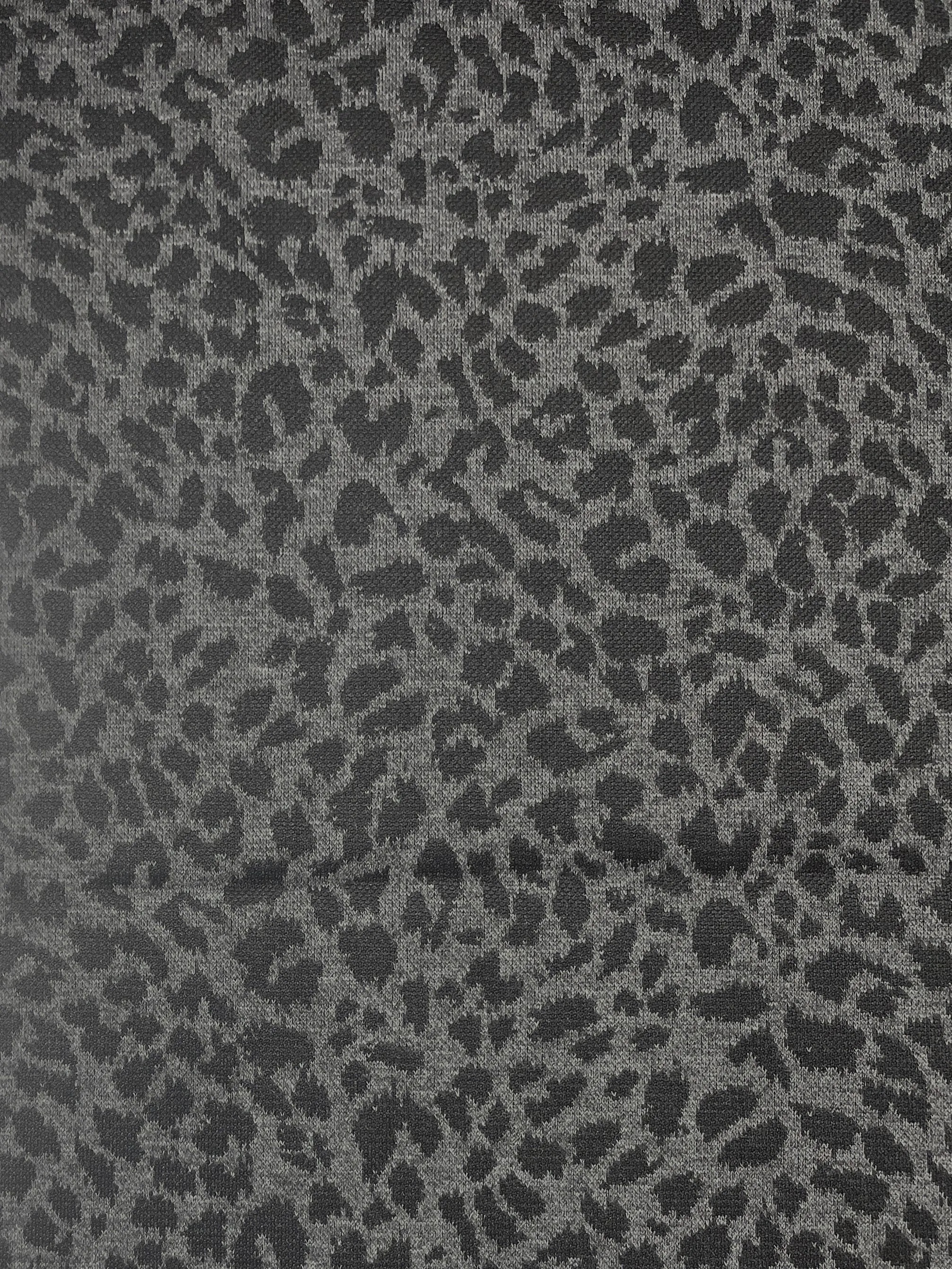 1 3/4 YD Polyester Knit - Heather Gray and Black