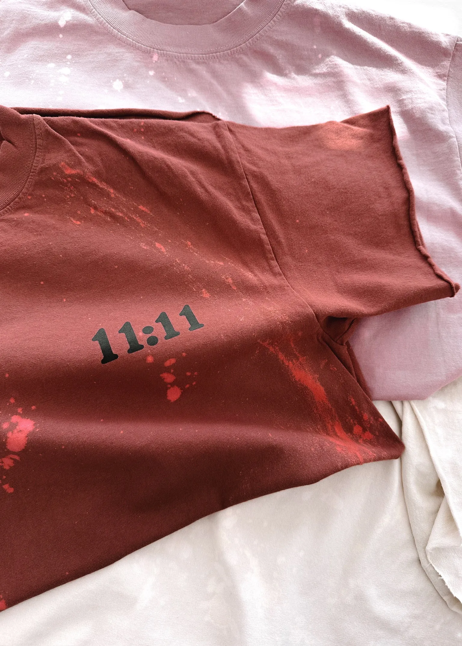 11:11 ANGEL NUMBERS BLEACHED OUT SIDE SLIT TEE