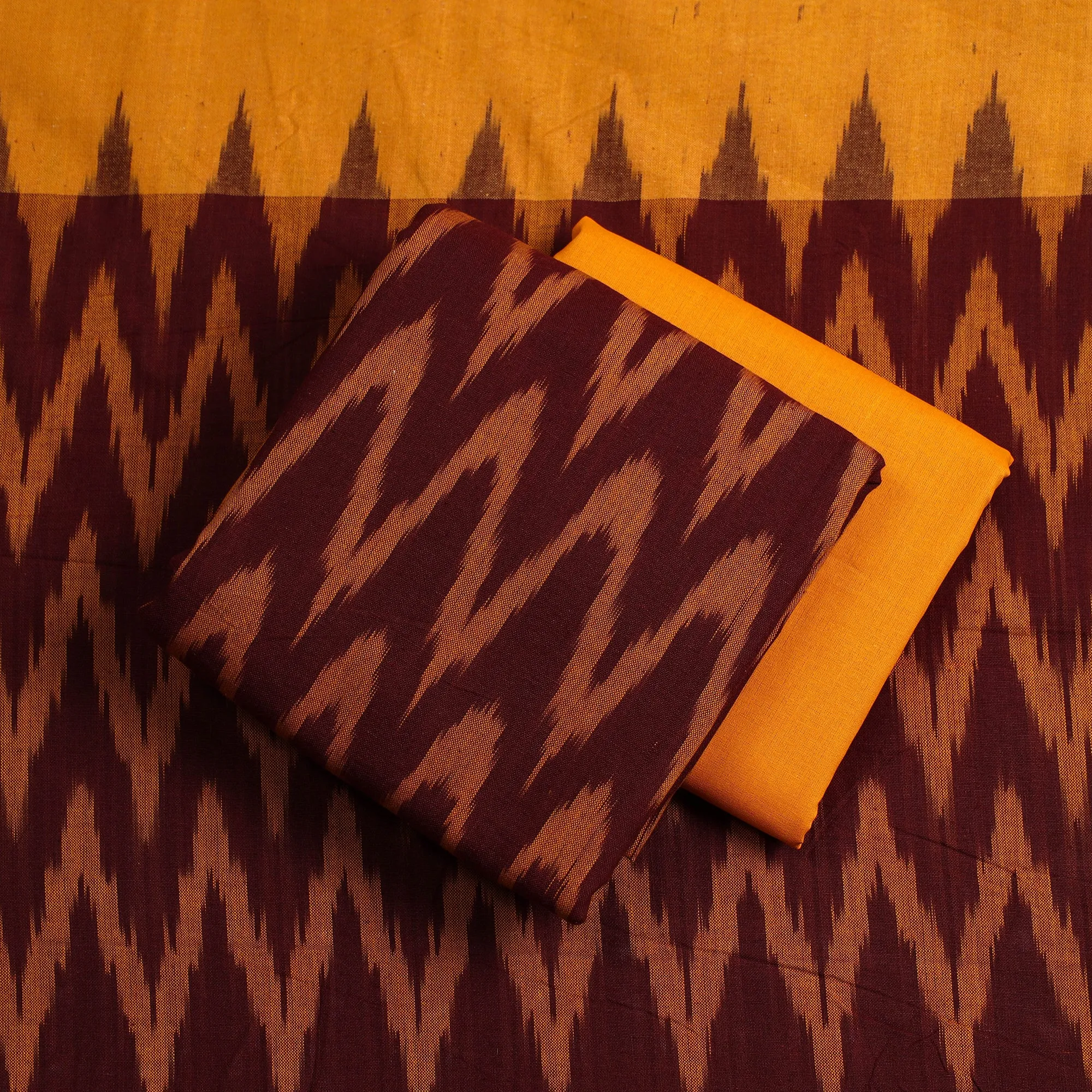 3pc Cotton Handloom Pochampally Ikat Dress Material 06