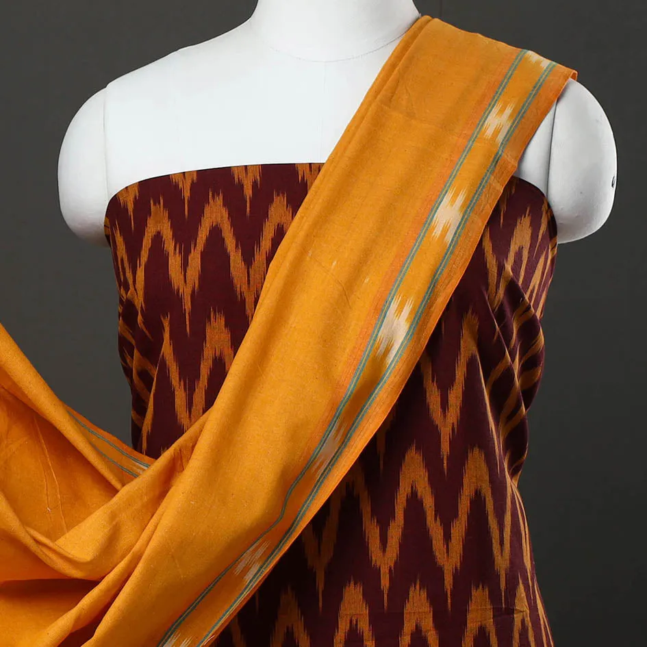 3pc Cotton Handloom Pochampally Ikat Dress Material 06