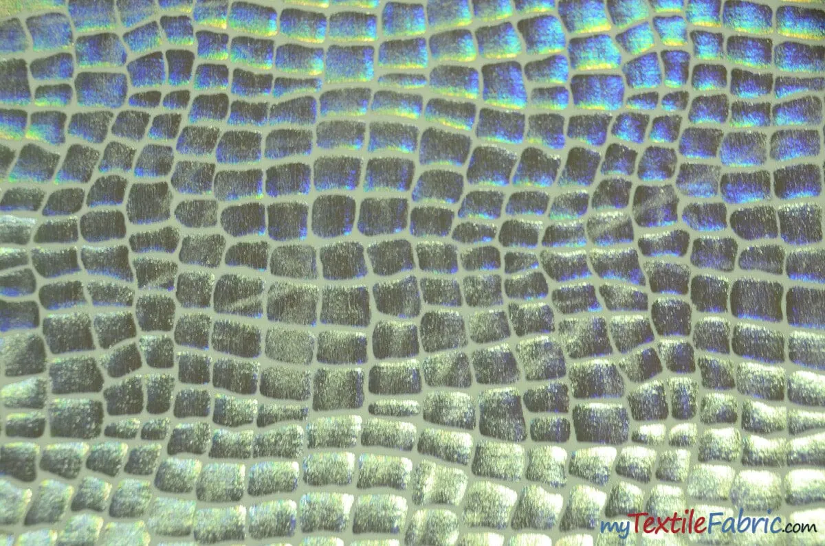 4 Way Stretch Dancewear Fabric | Anaconda Hologram Spandex | 58/60" Wide | Multiple Colors |
