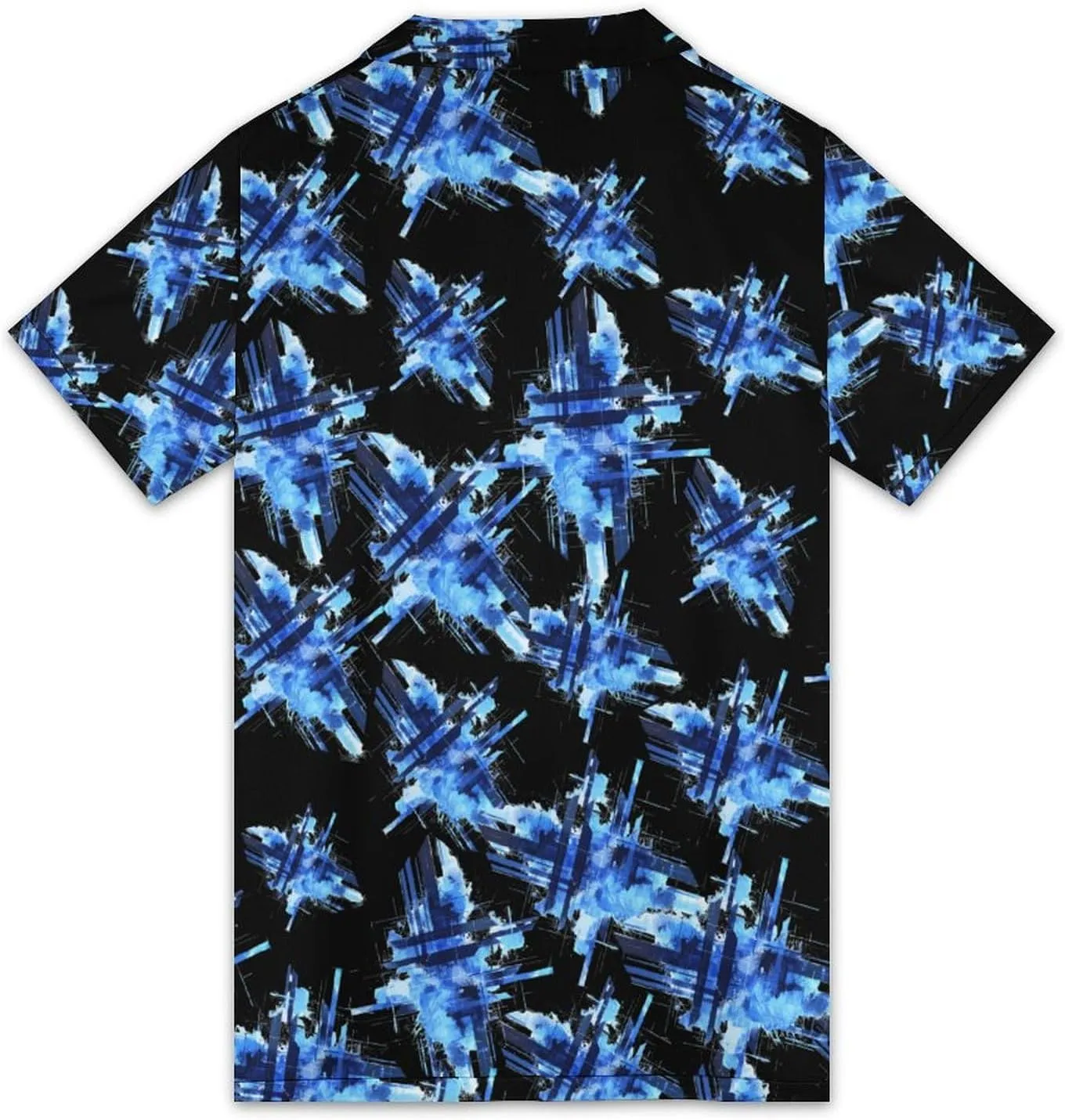 Abstract Blue Geometry Mens Polo Shirts Short Sleeve Mesh Gym T-Shirt Summer Tee Top