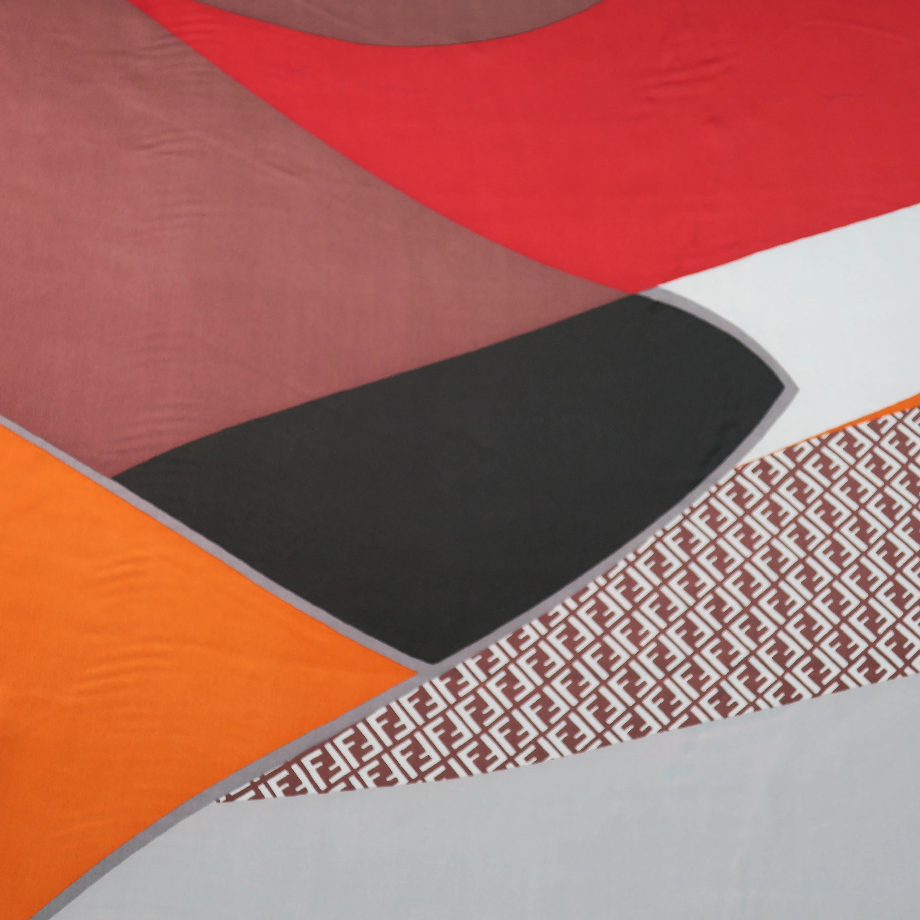 Abstract Geometrical Printed Silk Charmeuse Fabric