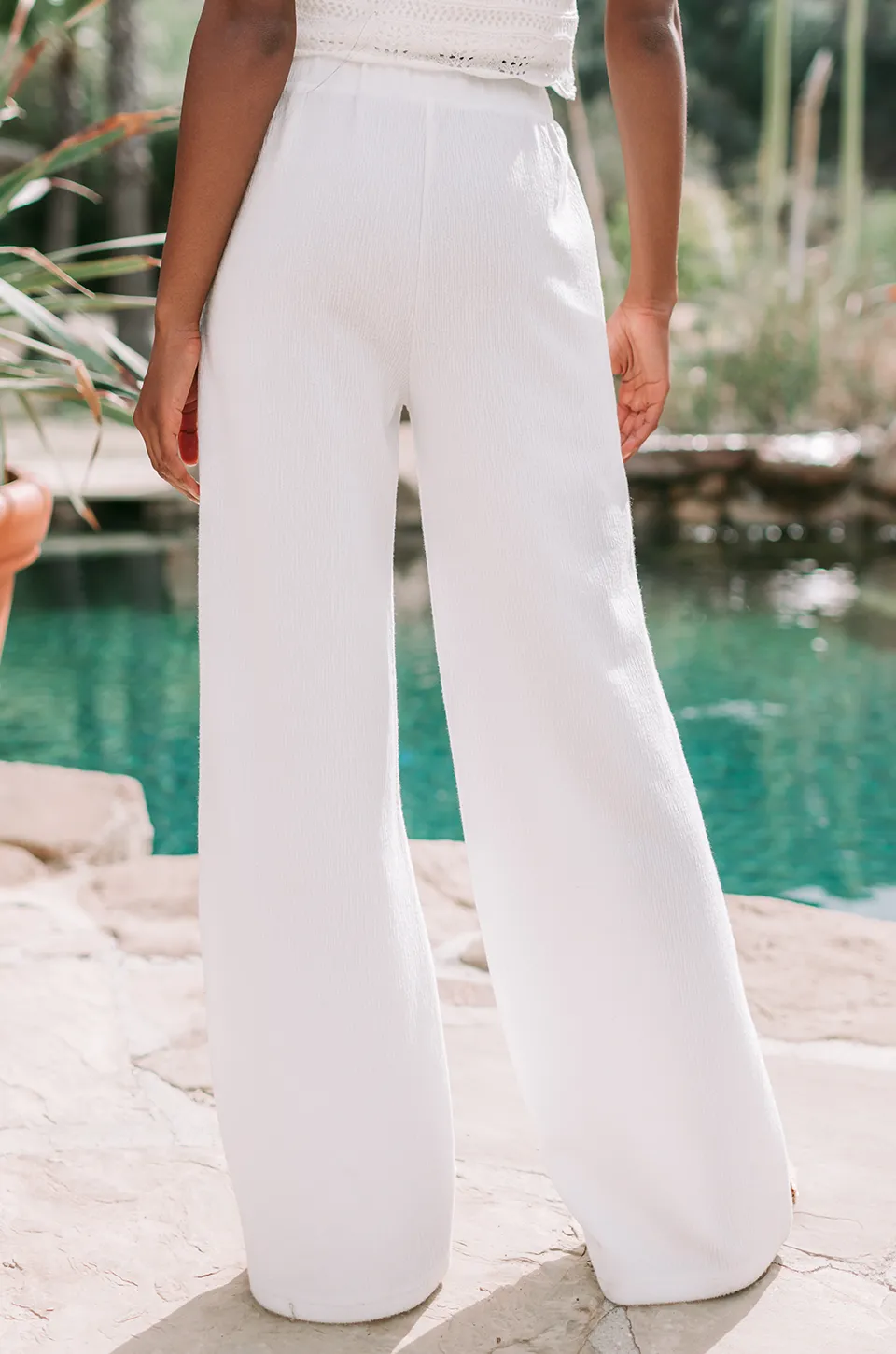 Almond Avery Wide-Leg Pants