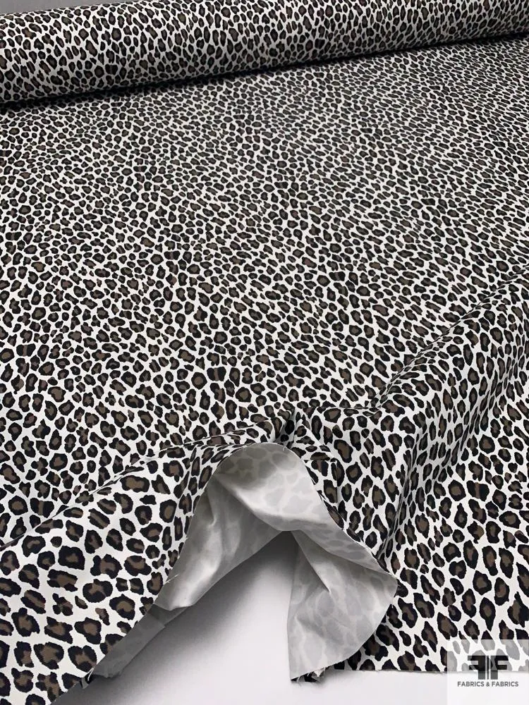 Animal Printed Cotton Twill - Black / White / Brown