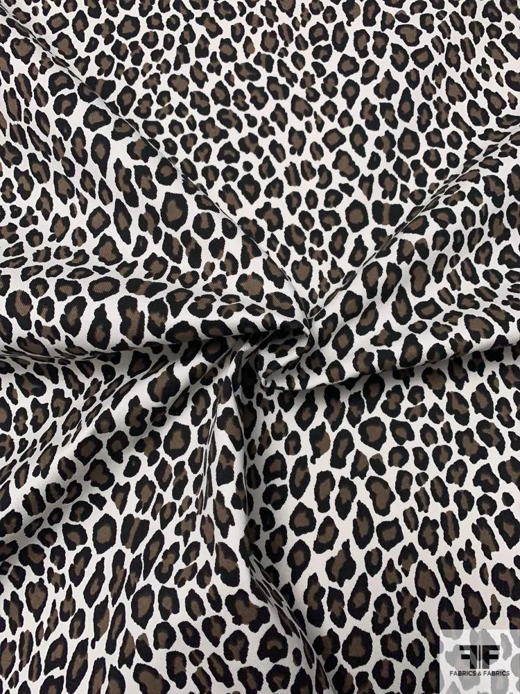 Animal Printed Cotton Twill - Black / White / Brown