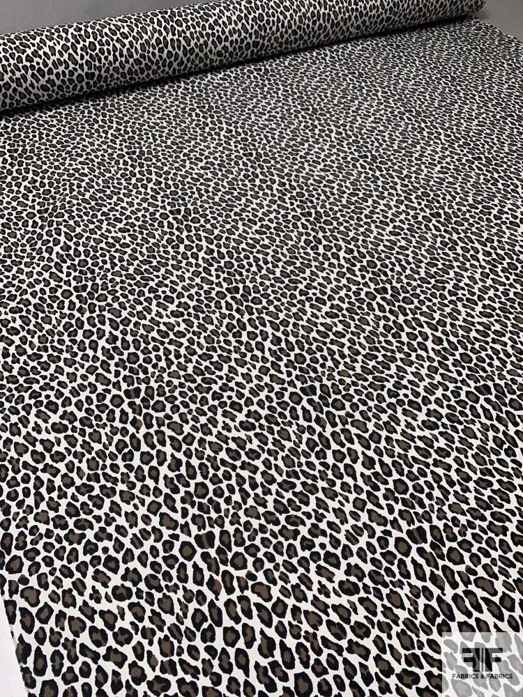 Animal Printed Cotton Twill - Black / White / Brown