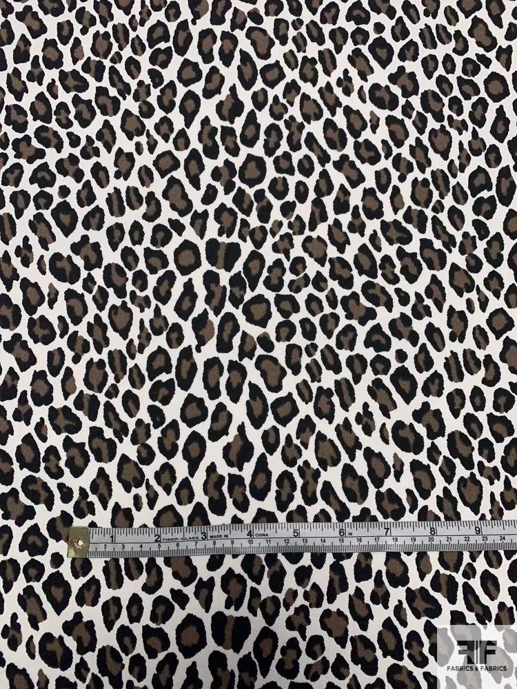 Animal Printed Cotton Twill - Black / White / Brown