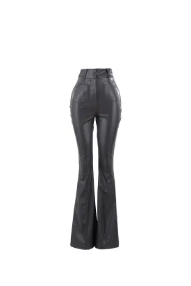 Anthracite Astrid Leather Trousers