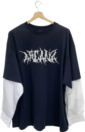 Arcana Black and White Long Sleeve T-Shirt UK 2XL