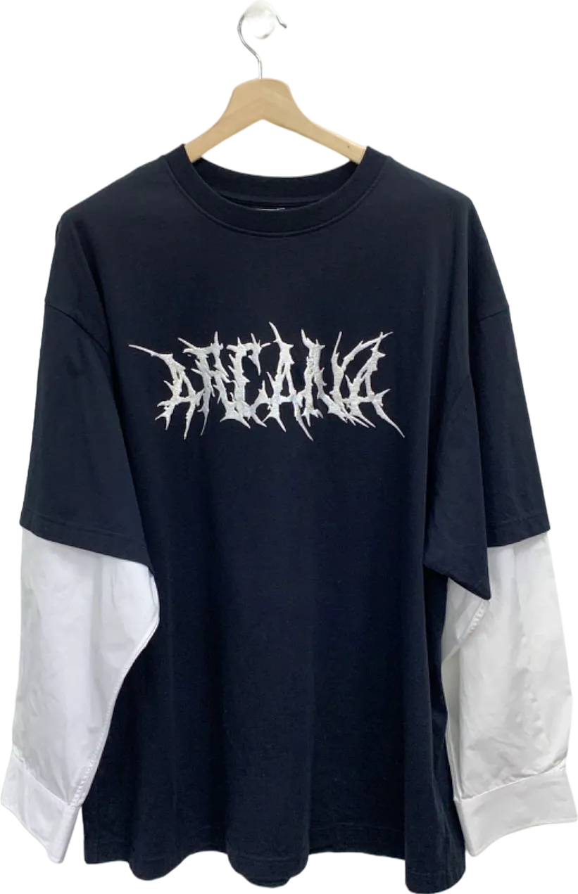 Arcana Black and White Long Sleeve T-Shirt UK 2XL
