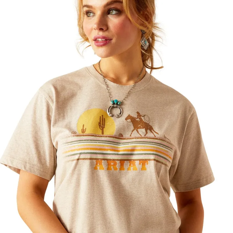 Ariat Women's Cowgirl Desert Oatmeal Heather Graphic T-Shirt 10048680