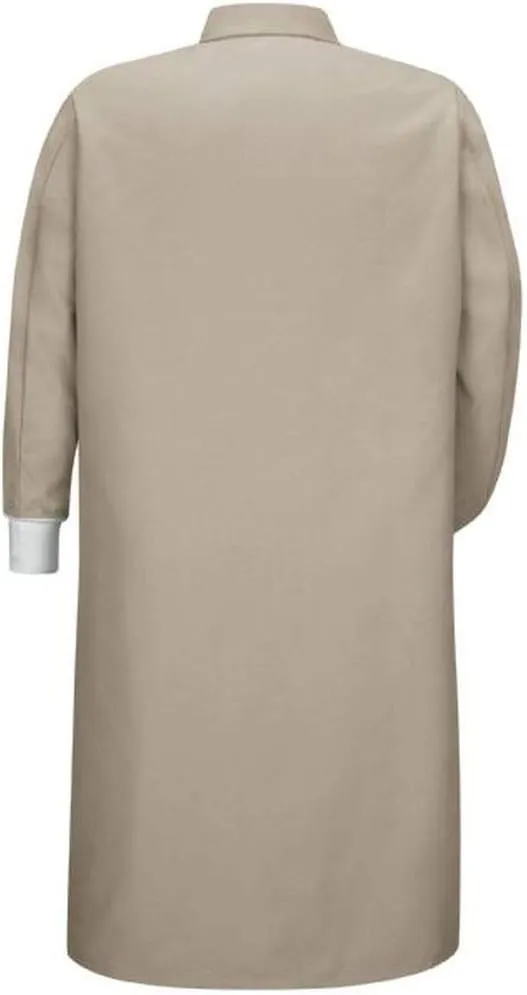 Averill's Sharper Uniforms Your Neighborhood Uniform Store Gripper Front Polyester Pocketless Butcher Coat with Knit Cuffs