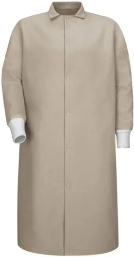 Averill's Sharper Uniforms Your Neighborhood Uniform Store Gripper Front Polyester Pocketless Butcher Coat with Knit Cuffs
