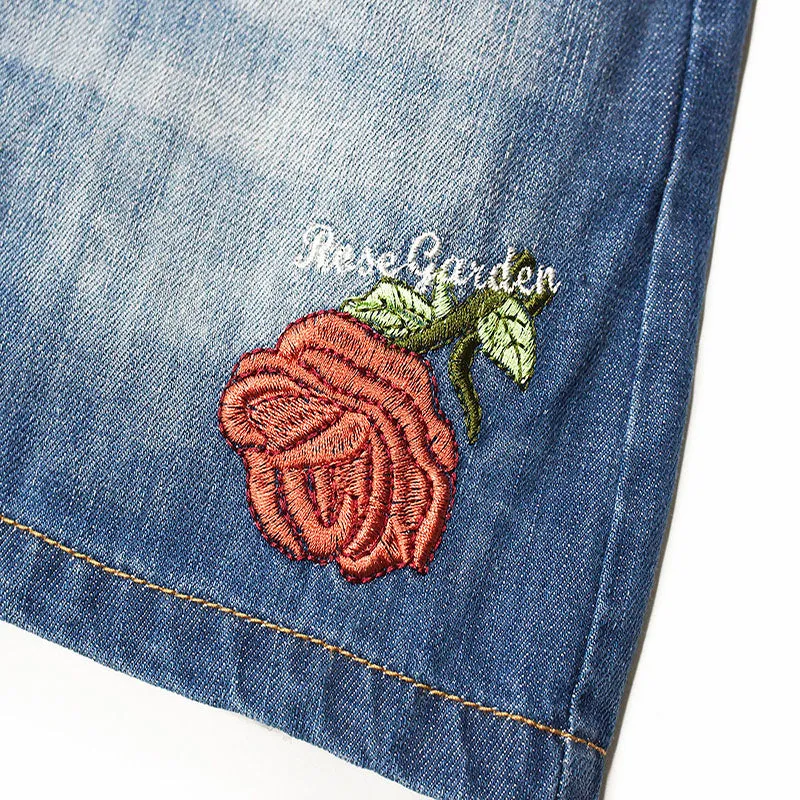 Baby Girls Rose Embroidered Jeans Dress