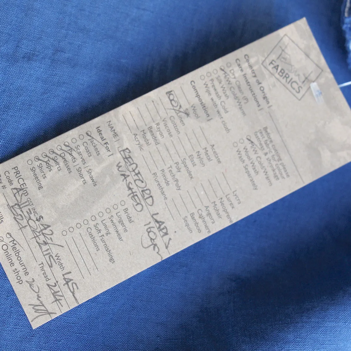 Bedford Lapis Washed Linen