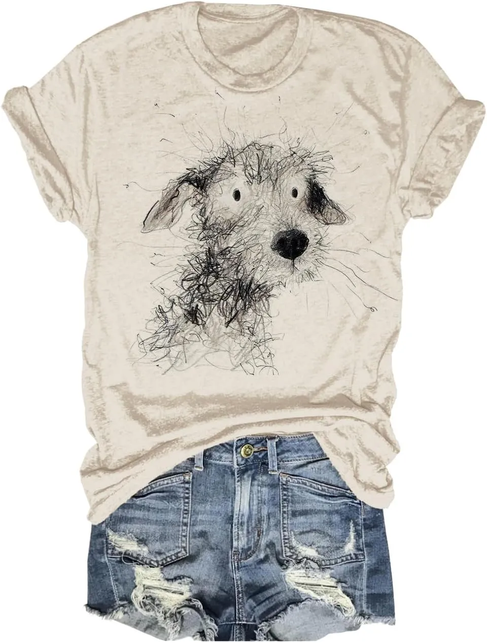 Beopjesk Womens Summer Giraffe Printed T-Shirt Funny Cute Animal Graphic Tees Tops