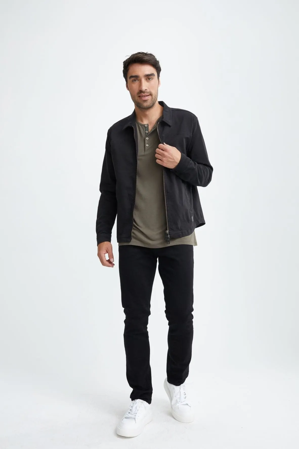 Black Antique Wash Stretch Jacket