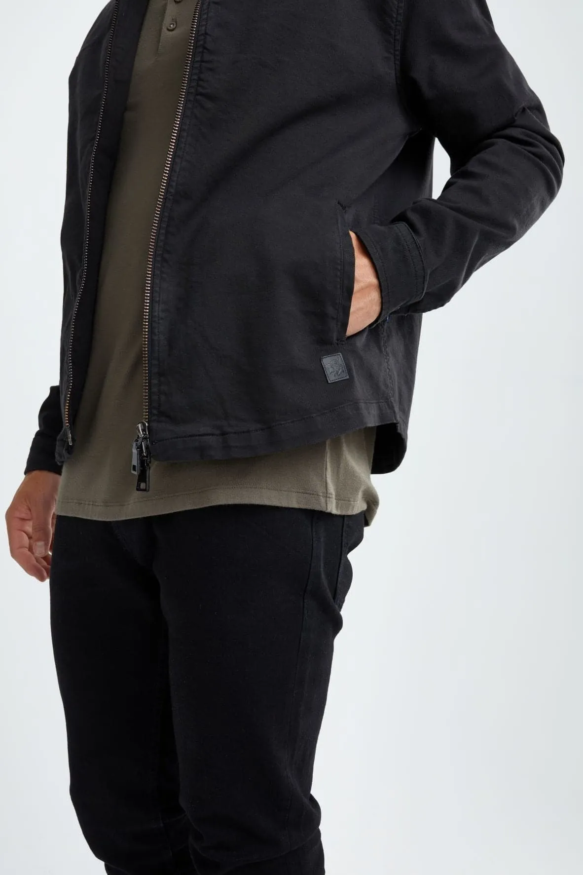 Black Antique Wash Stretch Jacket