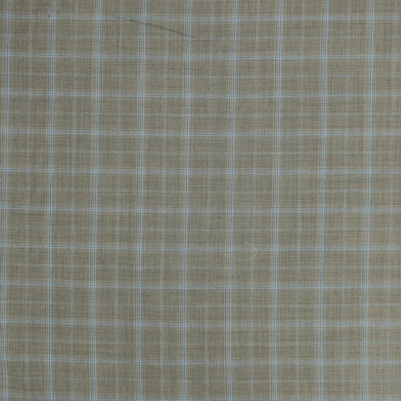 Blue and Brown Windowpane Wool Suiting Fabric