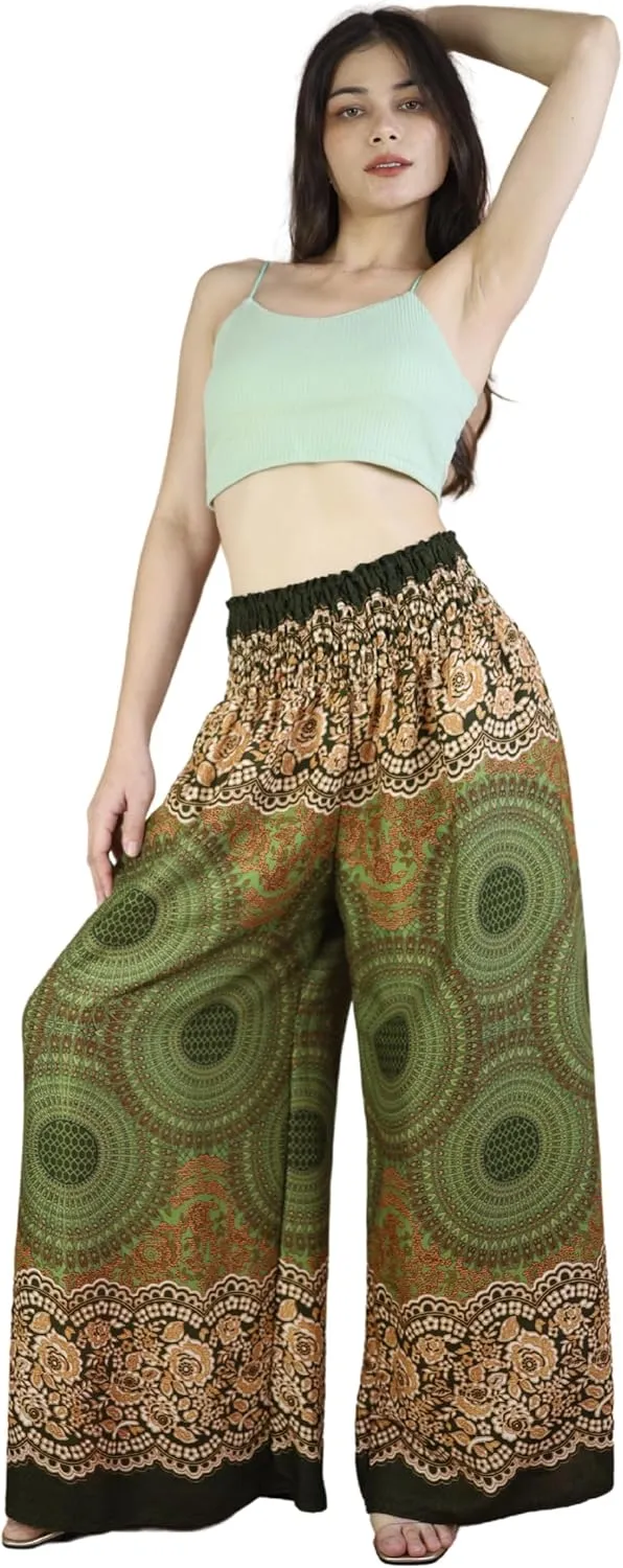 Boho Pants Palazzo Pants for Women with Pockets| Wide Leg high Waisted Flowy Pants for Women | Summer, Cruise, Vacation