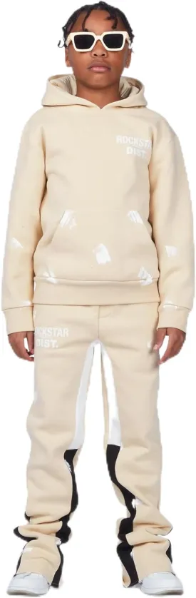 Boys Raffer Beige/Black Stacked Pant Set