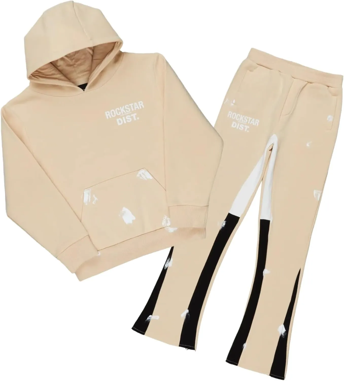 Boys Raffer Beige/Black Stacked Pant Set