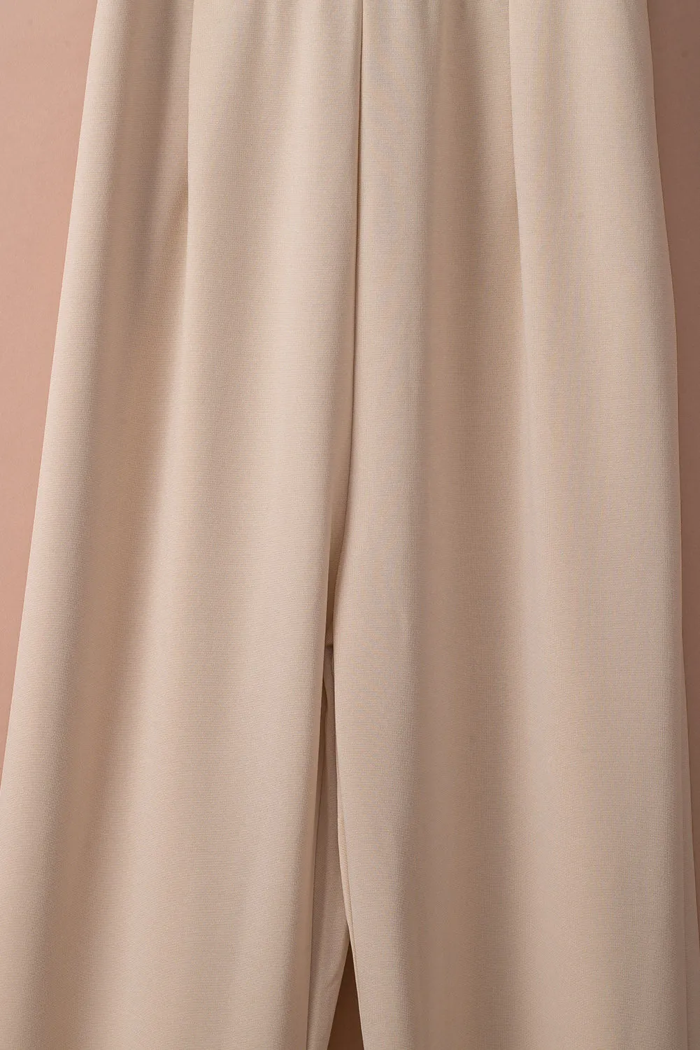 Bracelet Sleeve Waist Tie Wide Leg Jumpsuit
