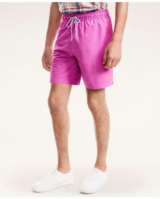 Brooks Brothers Men's Classic Swim Trunks Pink