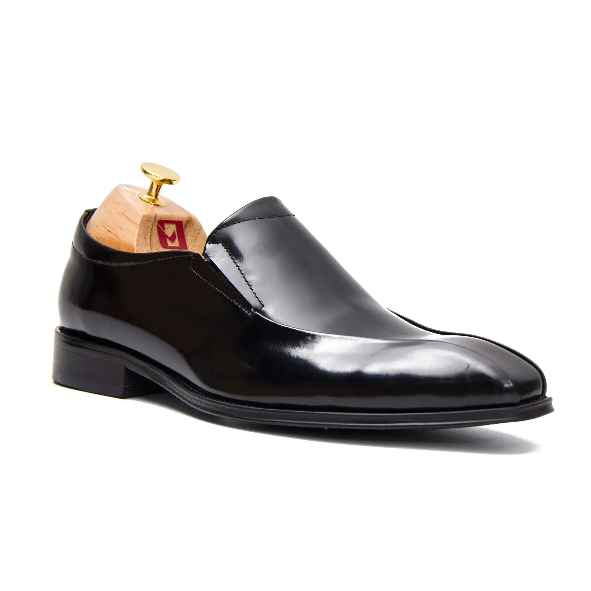 Brown leather loafers men