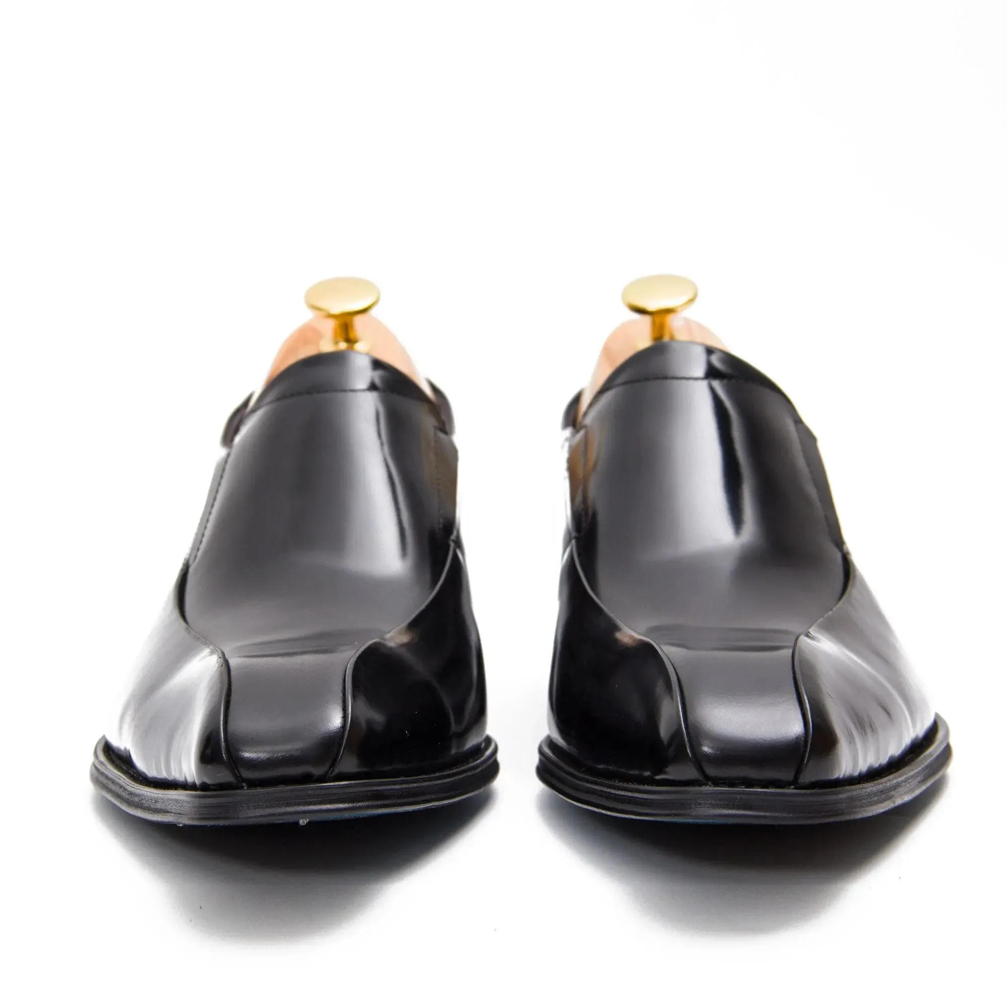 Brown leather loafers men