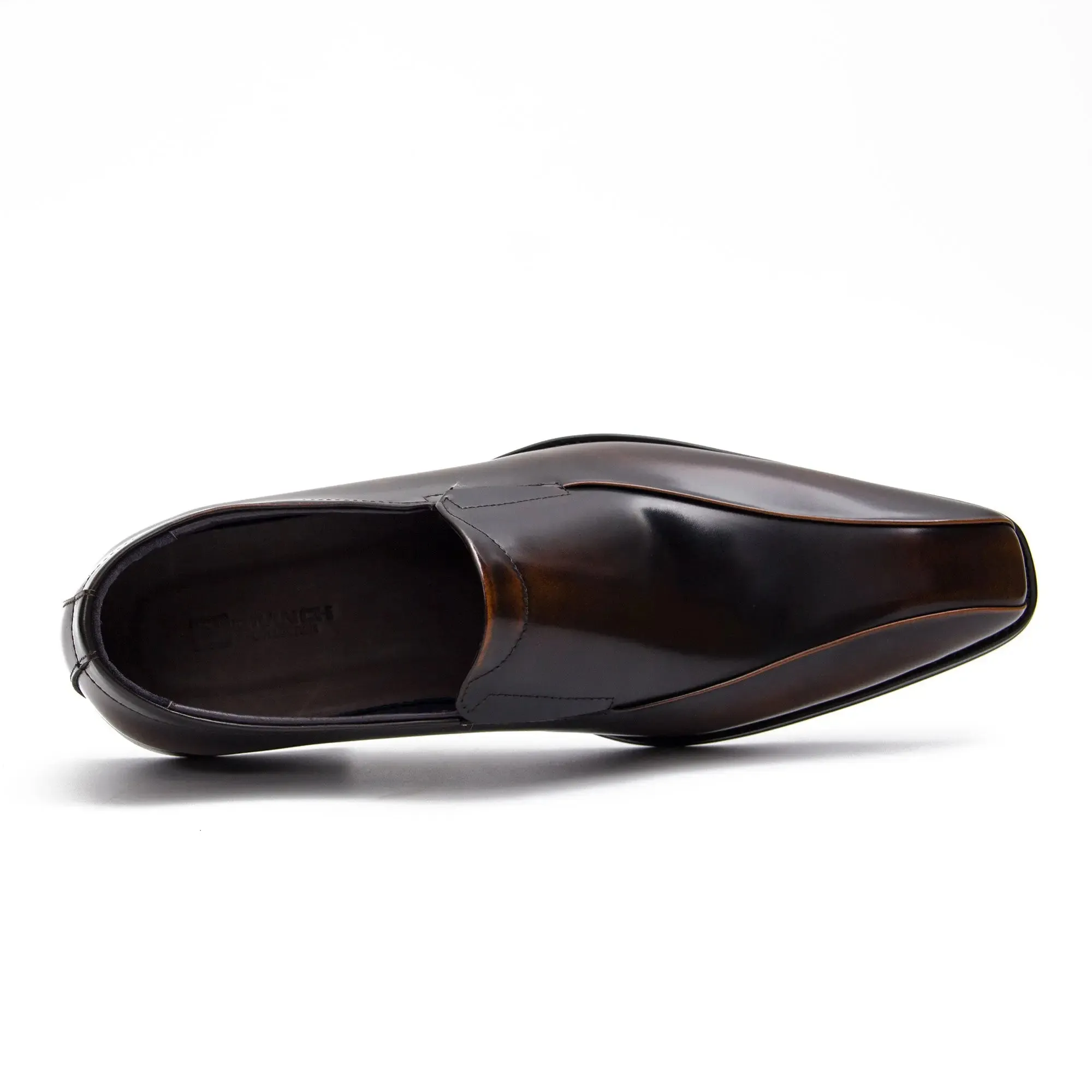 Brown leather loafers men