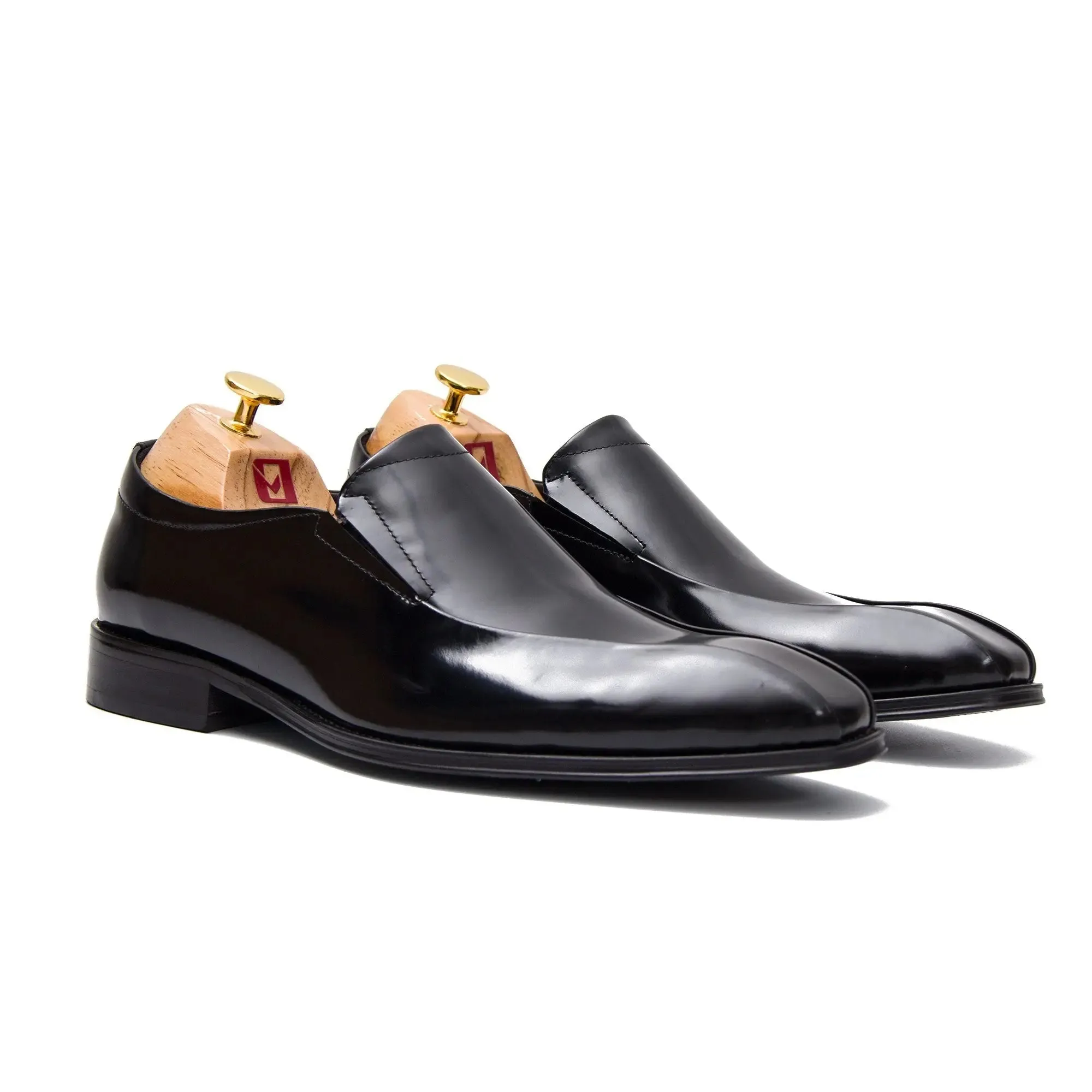 Brown leather loafers men