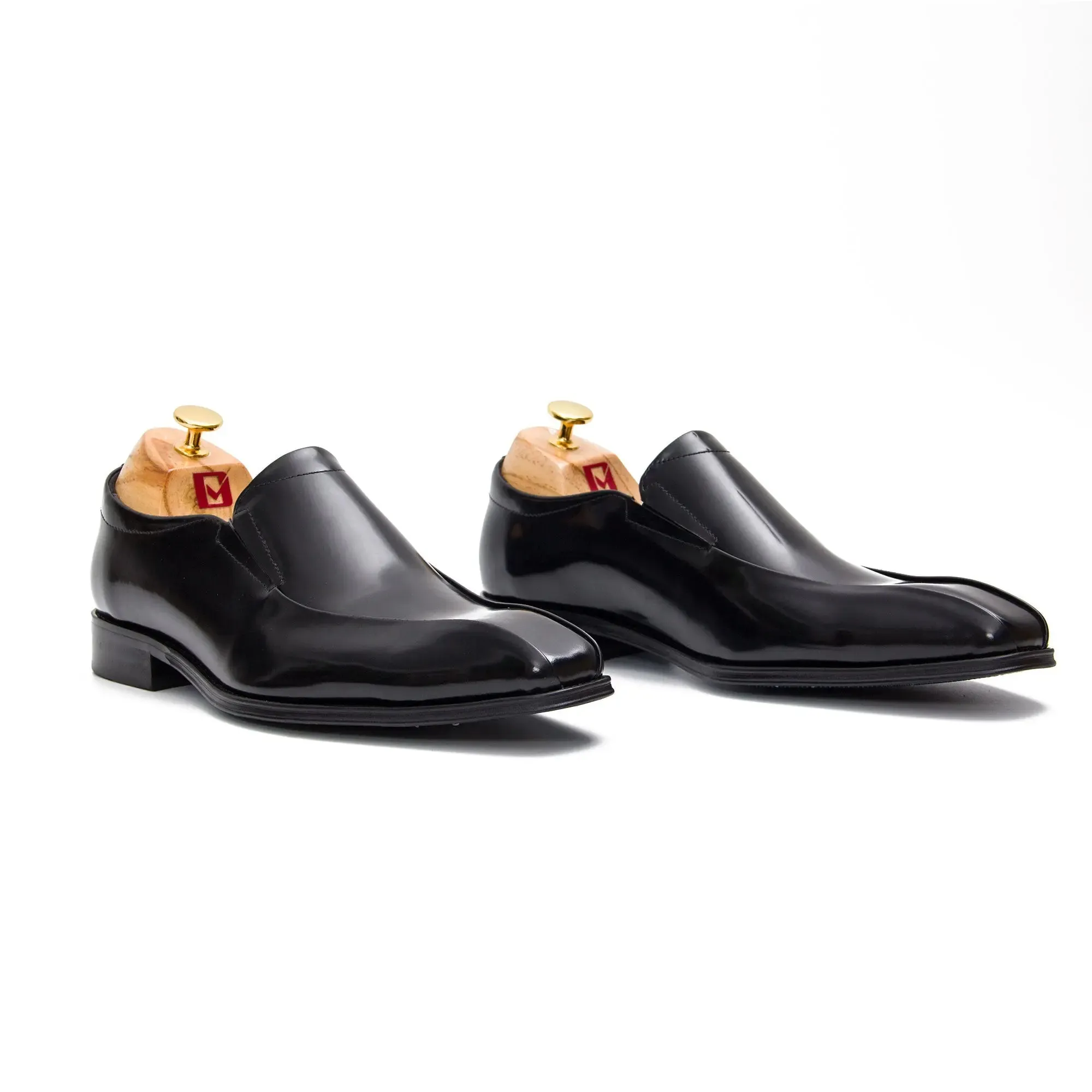Brown leather loafers men