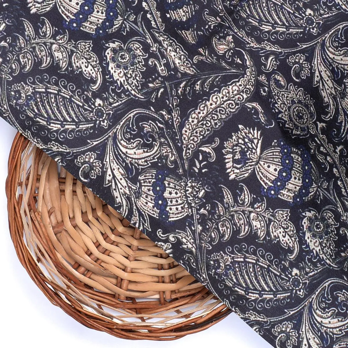Brown Paisley Seamless Digital Printed Fabric
