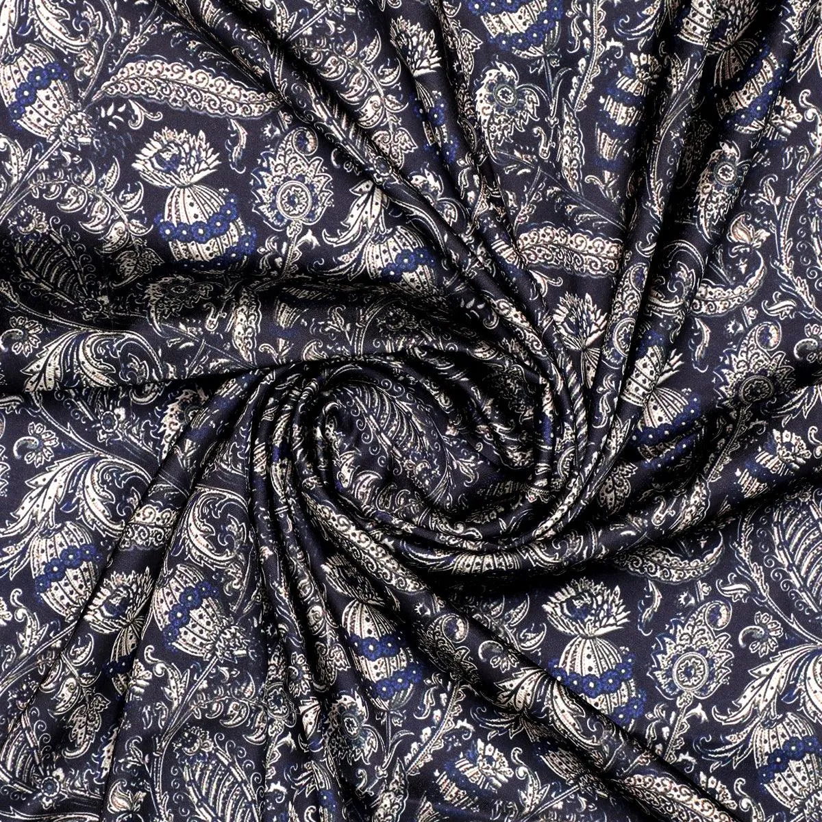 Brown Paisley Seamless Digital Printed Fabric