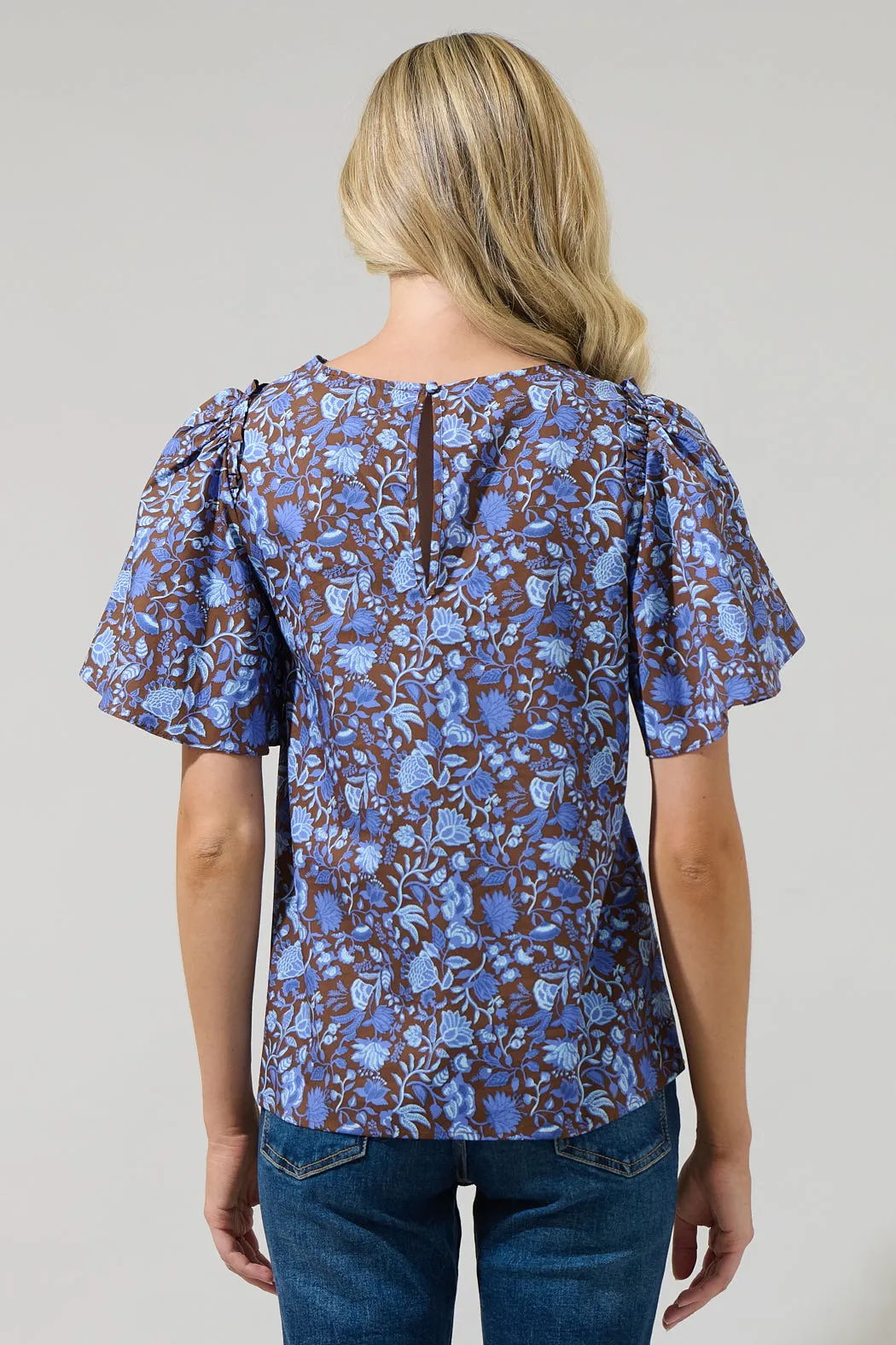 Bruceton Floral Tune Puff Sleeve Top
