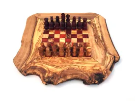 chess set chess board  handmade from olive wood
