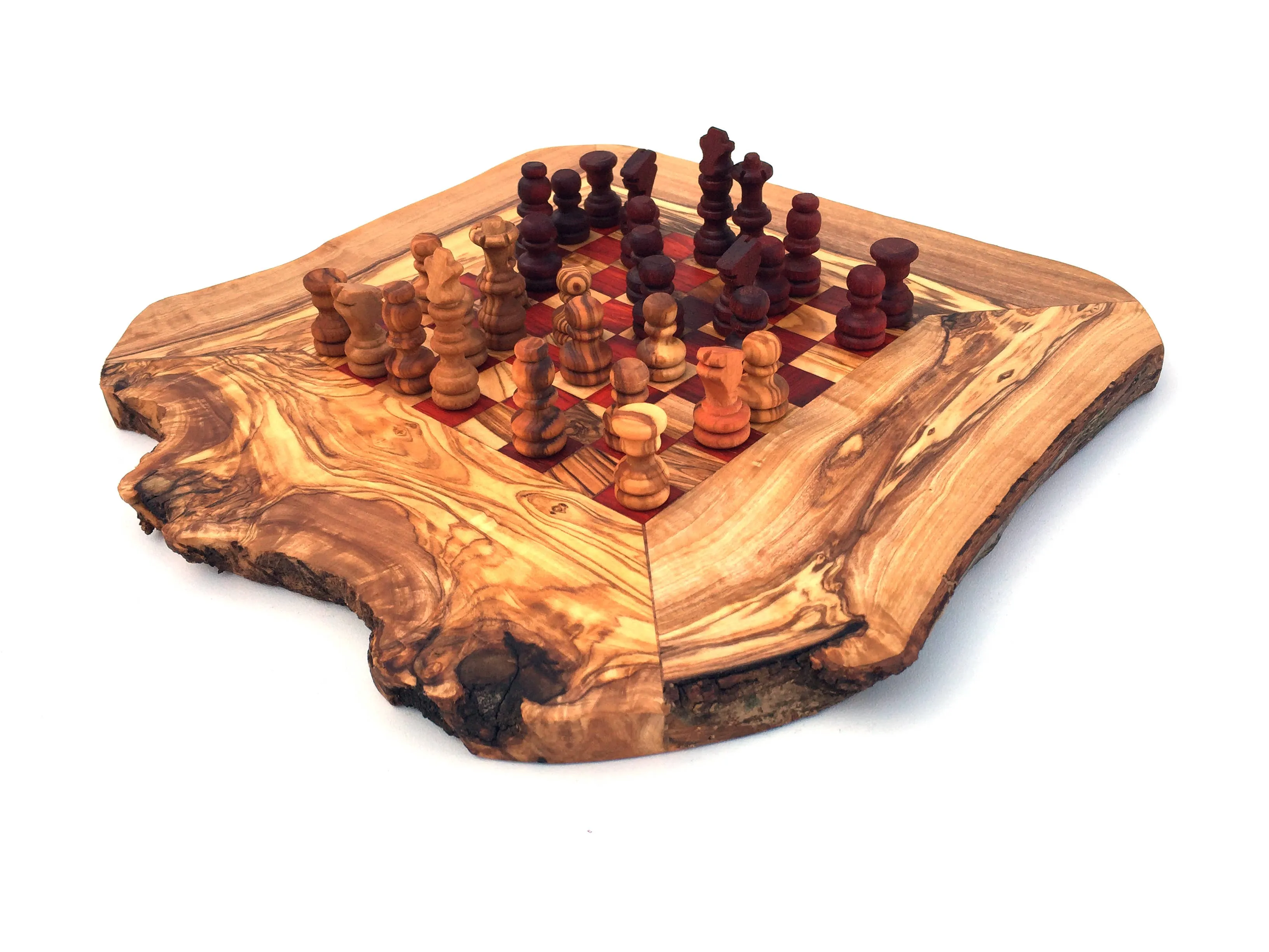 chess set chess board  handmade from olive wood