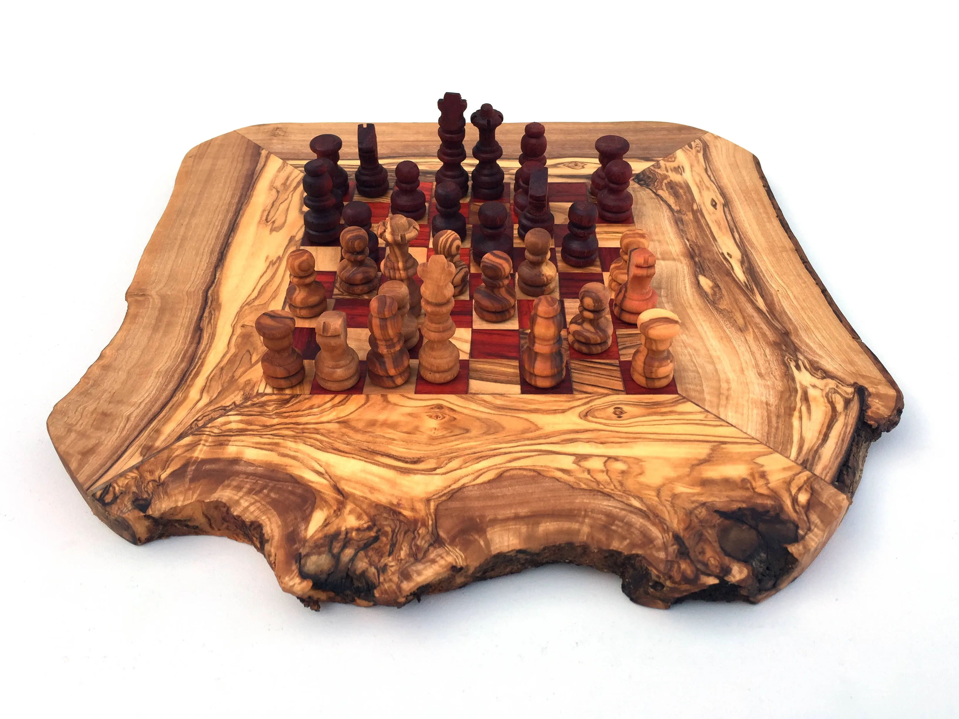 chess set chess board  handmade from olive wood