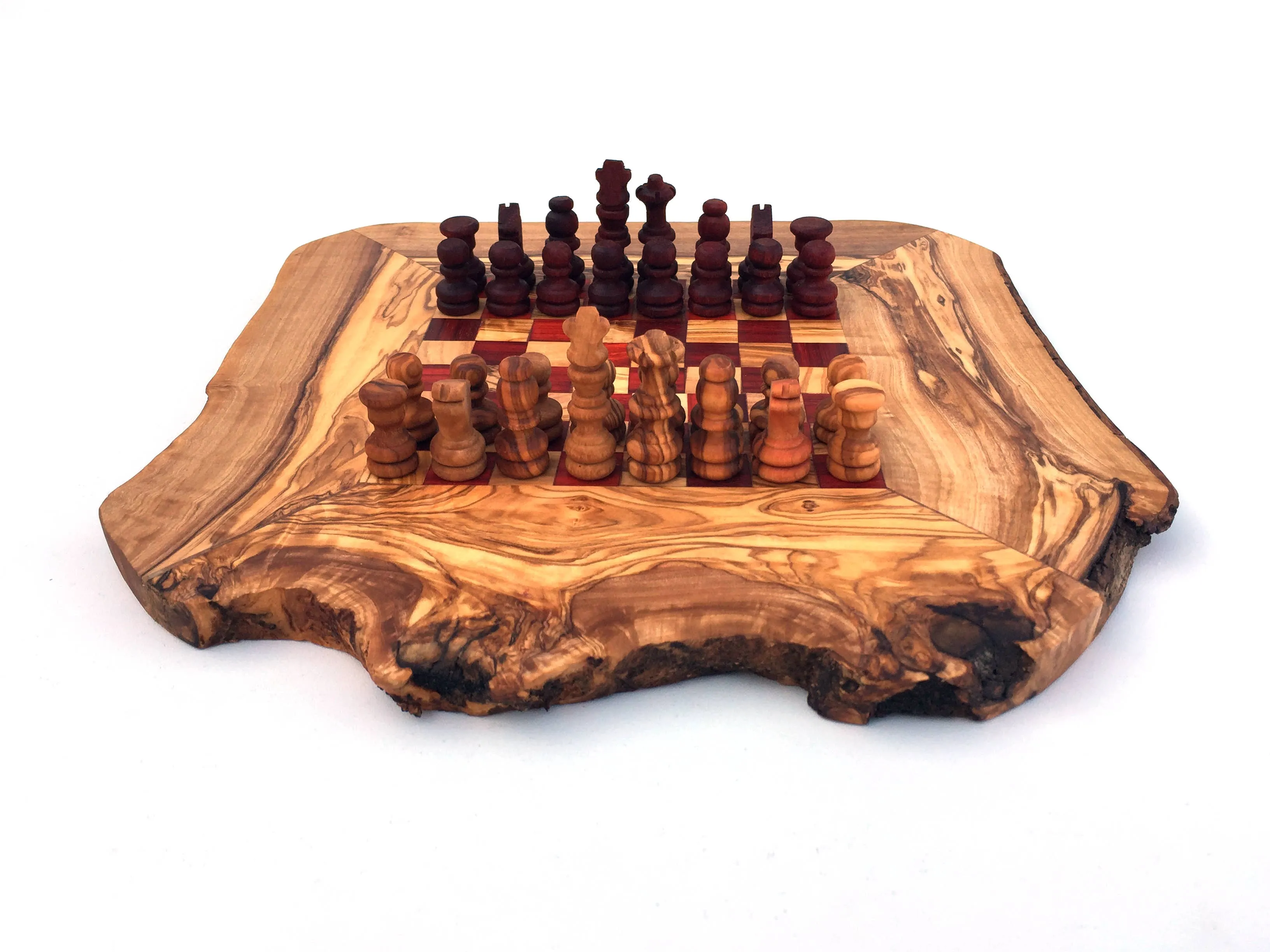 chess set chess board  handmade from olive wood