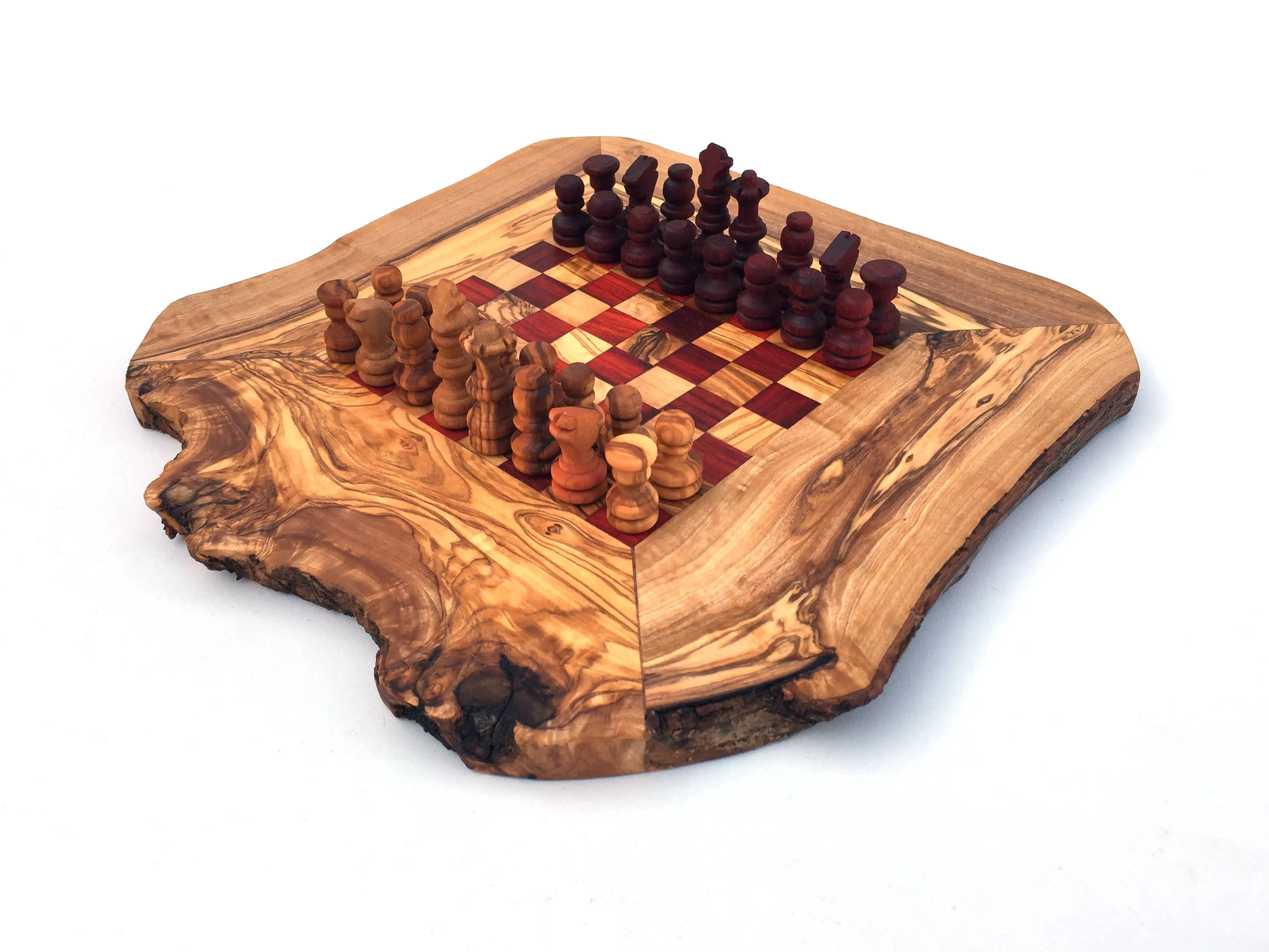 chess set chess board  handmade from olive wood