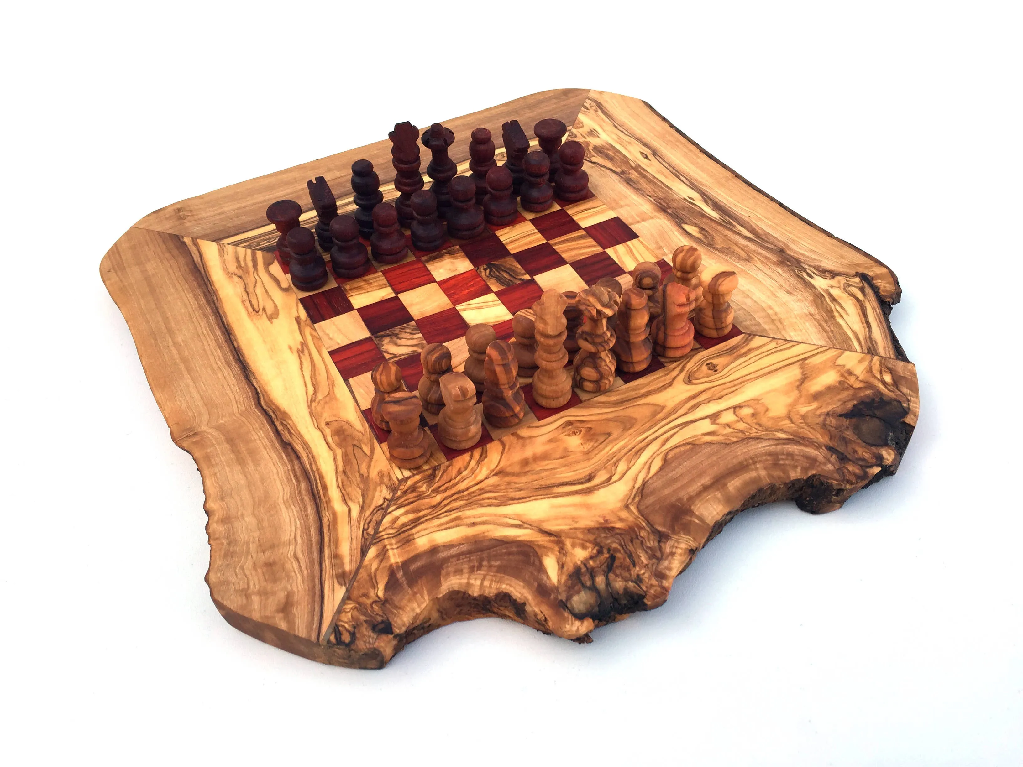 chess set chess board  handmade from olive wood