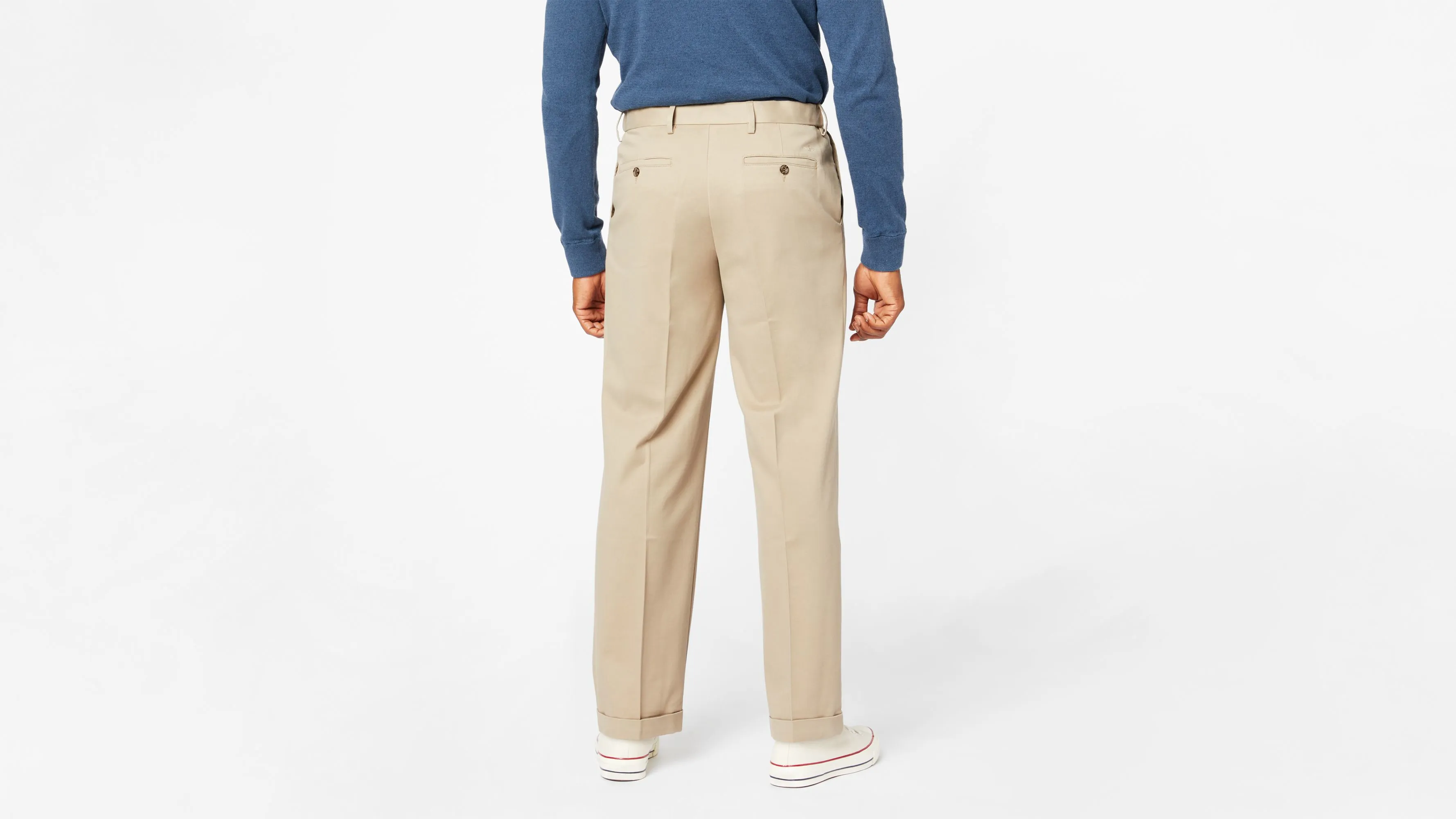 Comfort Khakis, Pleated, Relaxed Fit