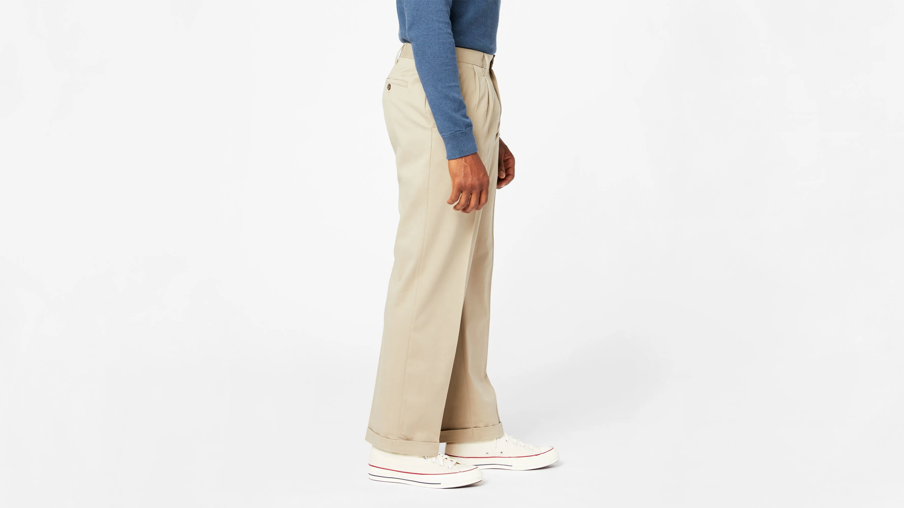 Comfort Khakis, Pleated, Relaxed Fit