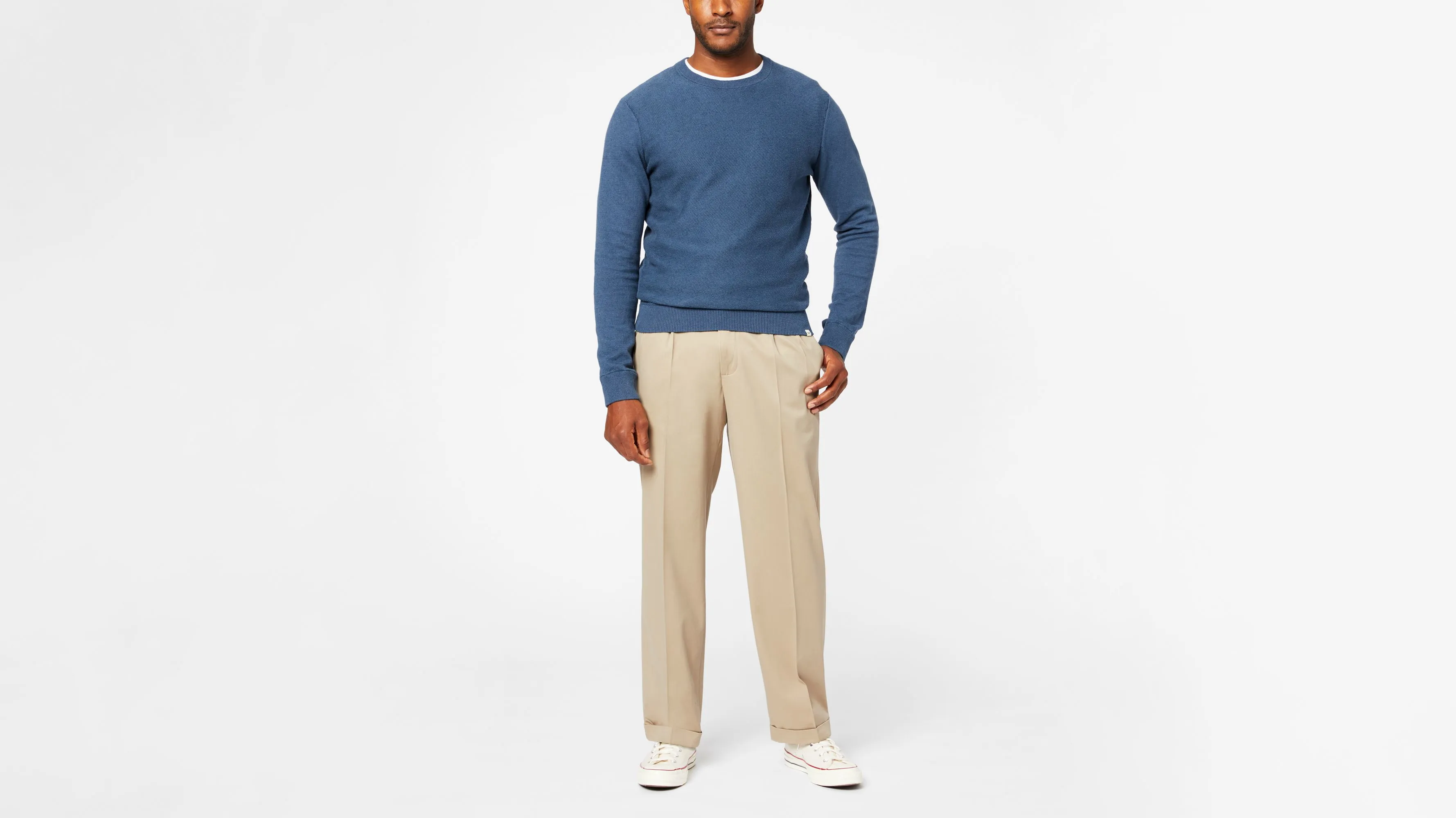 Comfort Khakis, Pleated, Relaxed Fit