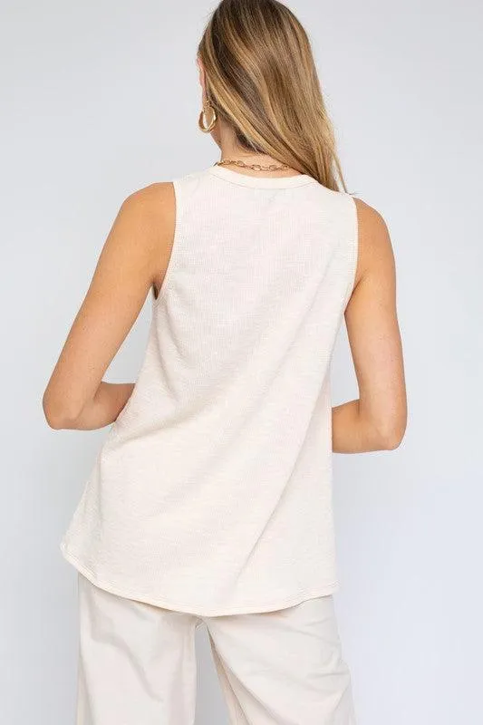 Contemporary Sleeveless Ruching Top