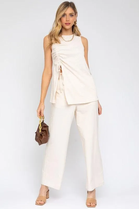 Contemporary Sleeveless Ruching Top