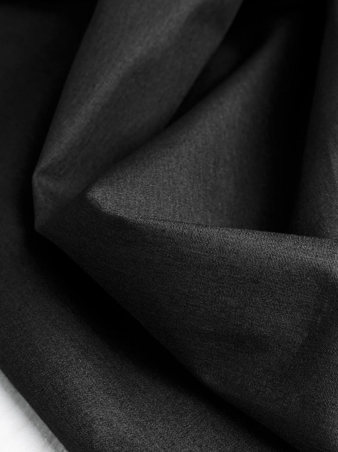 Core Collection Lightweight Silky Cotton Poplin - Black - Swatch