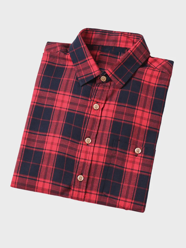 Cotton Plaid Casual Shirt for Men